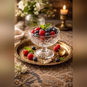 CCO Imperial Glass Hobstar Pattern Sherbet Dish Set Of 13